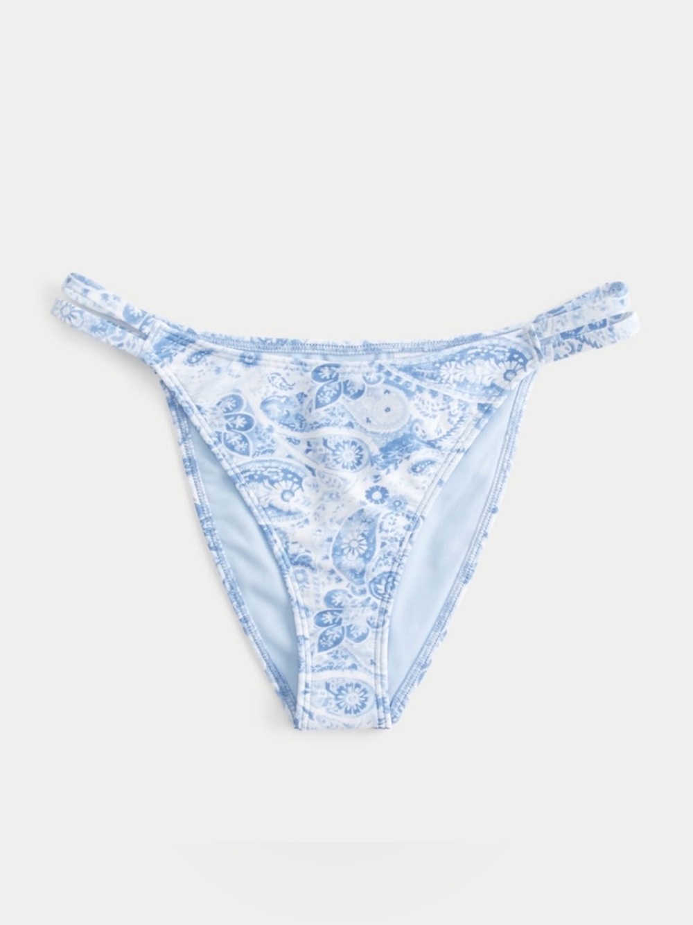 Hollister Light Blue Paisley Cheeky Fit Bikini Bottom - Women Swim